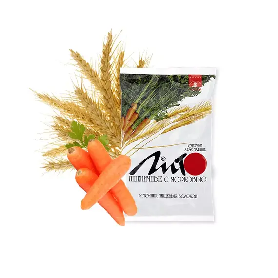 Отруби пшеничные хрустящие «ЛИТО» с кальцием и морковью, 200г