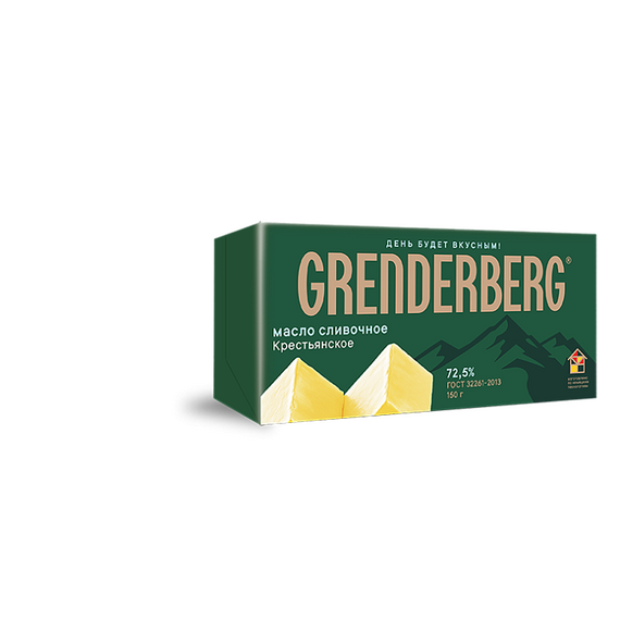 МАСЛО КРЕСТЬЯНСКОЕ «GRENDERBERG» 150 г м.д.ж. 72,5%