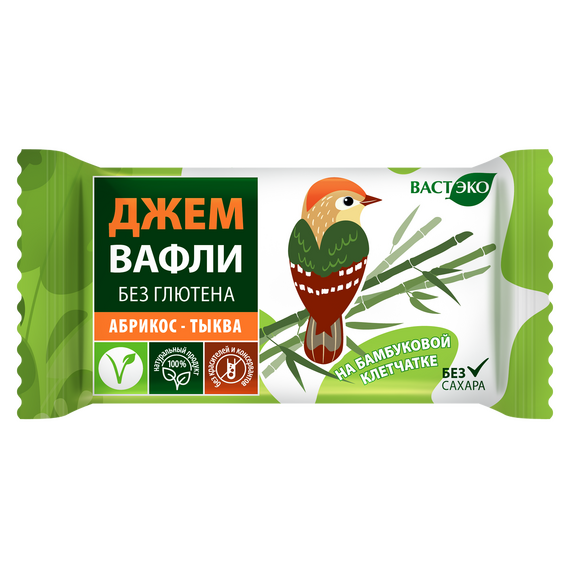 Вафли. Безглютеновые. Абрикос - Тыква без сахара. 21 г