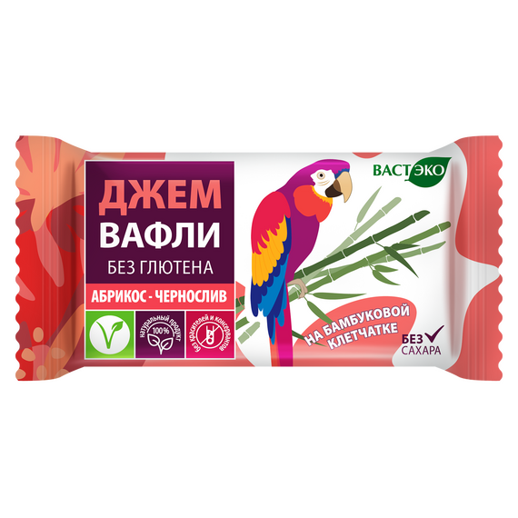 Вафли. Безглютеновые. Абрикос - Чернослив без сахара. 21 г