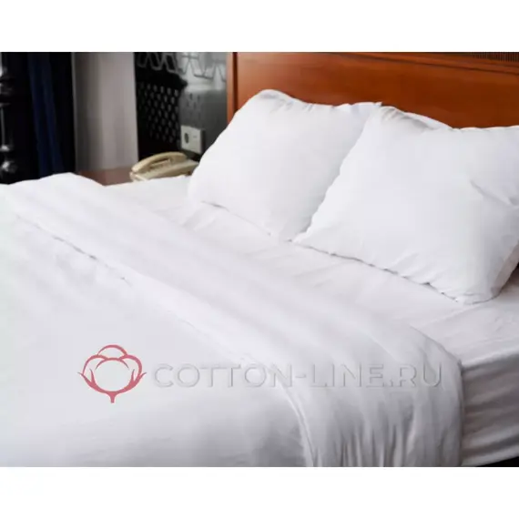 Наволочка из страйп-полисатина, белая 50*70