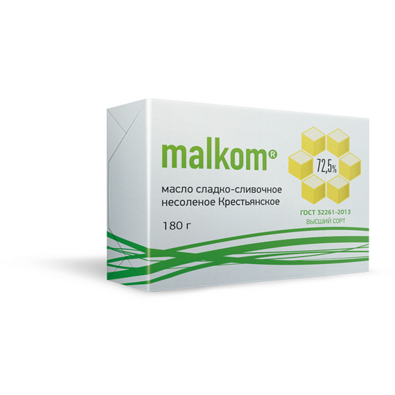 МАСЛО КРЕСТЬЯНСКОЕ «MALKOM» м.д.ж. 72,5%