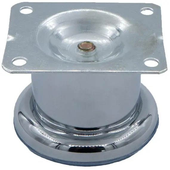 Опора мебельная круглая 50 мм. с пластиной 58х69 мм.