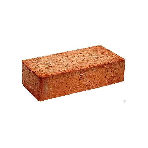 Кирпич рядовой цокольный полнотелый красный М125, гладкий, 250х120х65 мм