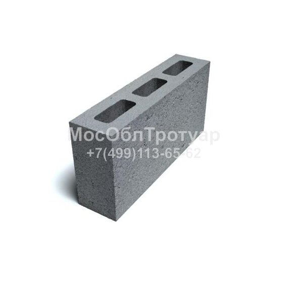 БЛОК КЕРАМЗИТО­БЕТОННЫЙ ДЛЯ ПЕРЕГОРОДОК 80Х190(188)X390 ММ ПУСТОТЕЛЫЙ