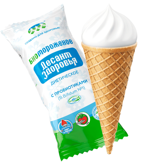 Биомороженое кисломолочное Рожок Ванильный