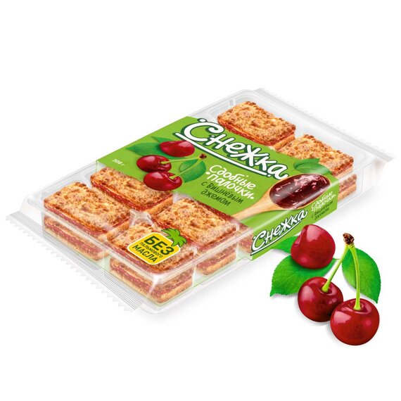 Сдобные палочки СНЕЖКА с вишневым джемом 308 г