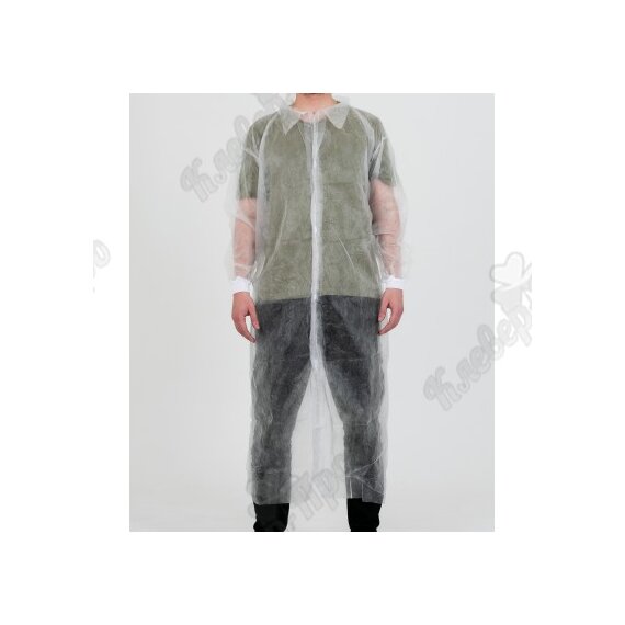 Халат процедурный на липучке, рукав на манжете