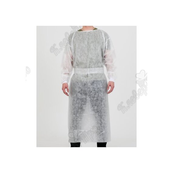 Халат операционный на двух завязках, рукав на манжете белый