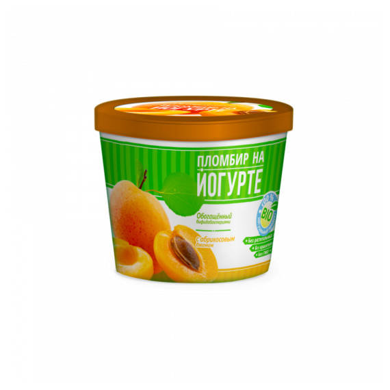 Мороженое Пломбир на йогурте с абрикосовым джемом