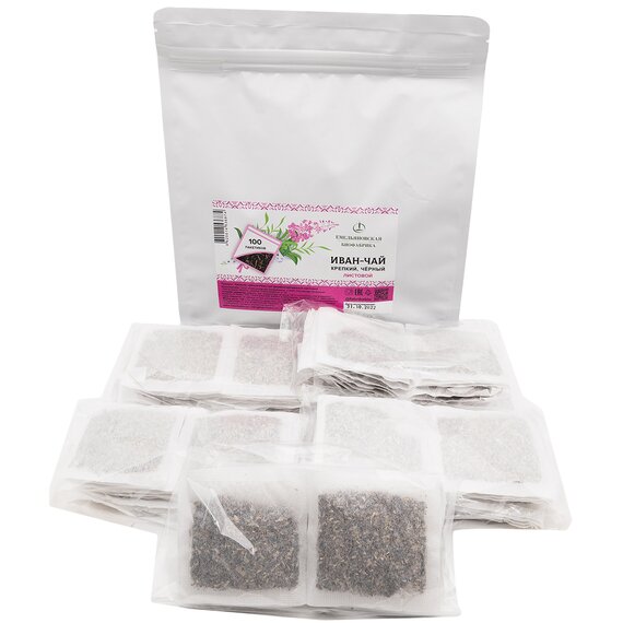 Иван-чай ферментированный листовой, 100 фильтр пакетов.