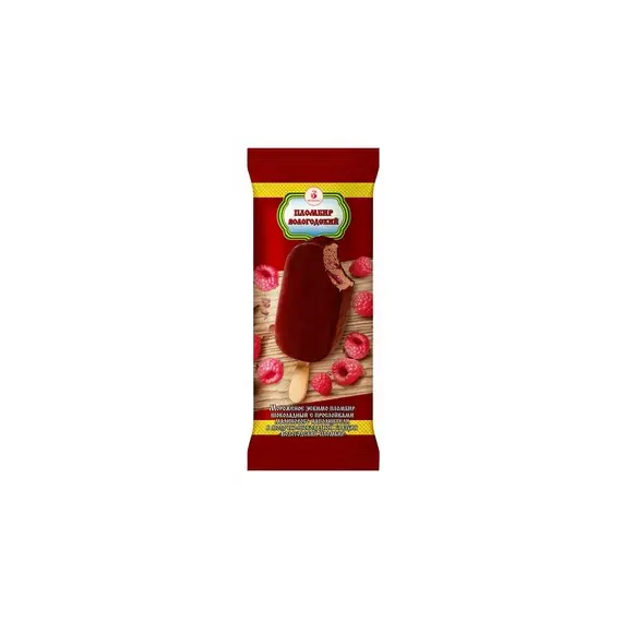 Мороженное "Вологодский пломбир" эскимо в шоколадной глазури с малиновой прослойкой