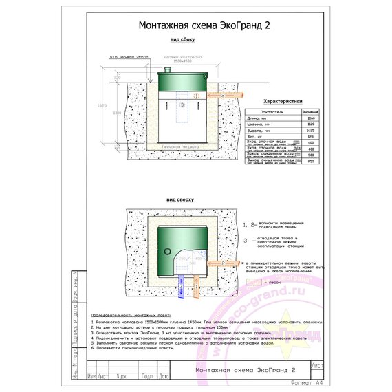 Автономная канализация Эко-Гранд 2 с двойным компрессором
