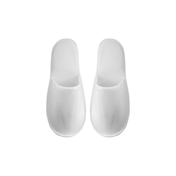 Тапочки одноразовые Люкс белые с закрытым мысом 5 мм