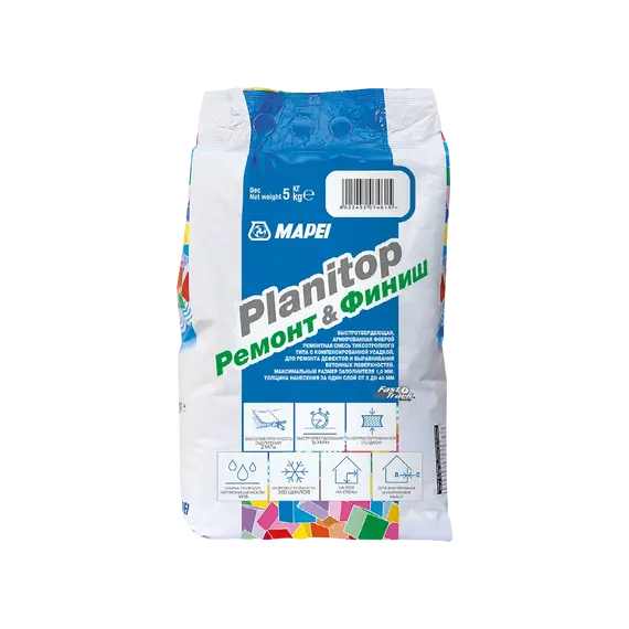 Быстротвердеющая армированная фиброй ремонтная смесь PLANITOP Ремонт & Финиш