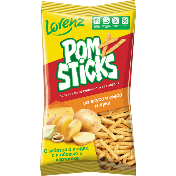 Чипсы POMSTICKS Cо вкусом сыра и лука