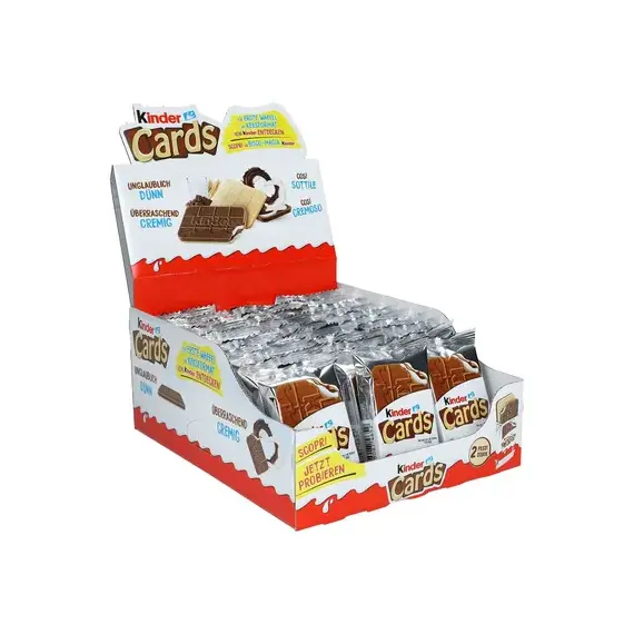 Шоколадно-молочное печенье KINDER CARDS MINI 25.6гр (30 шт)