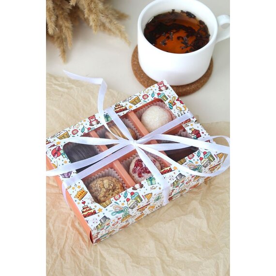 Набор шоколадных трюфелей ручной работы 6 шт. с логотипом полноцветная печать