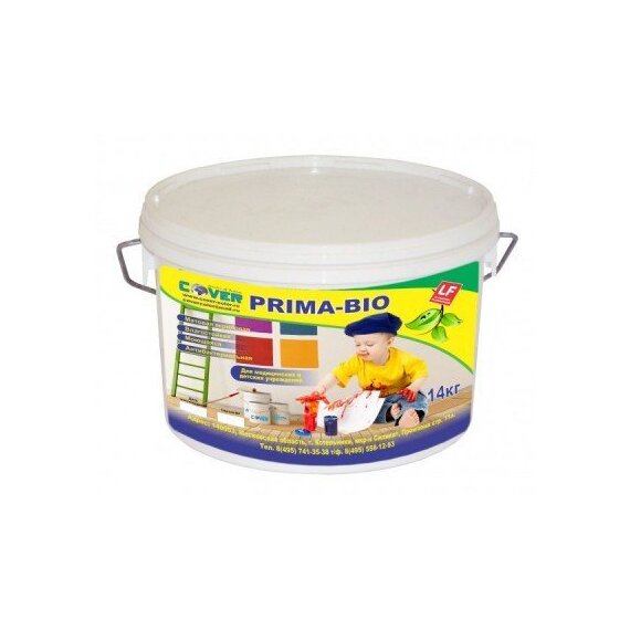 Краска водно-дисперсионная акриловая "PRIMA-BIO", 5кг