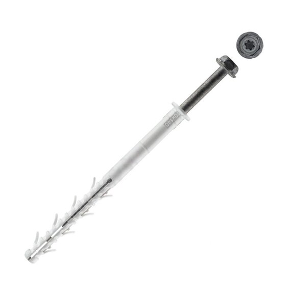 Дюбель фасадный STALMAX LDF-RS T 10х80 шестигранный шуруп с прессшайбой шлиц TORX сталь ТДЦ/полиамид