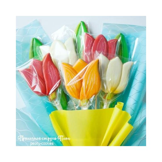 Букет пряников тюльпанов на 8 марта