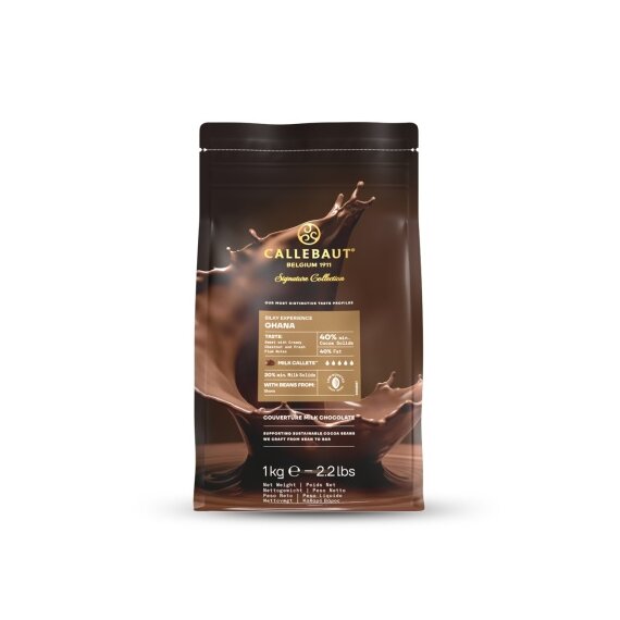 Шоколад молочный GHANA 40% CALLEBAUT 1 кг