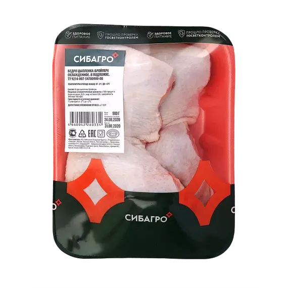 Бедро цыпленка-бройлера, 900Г охлажденное / замороженное