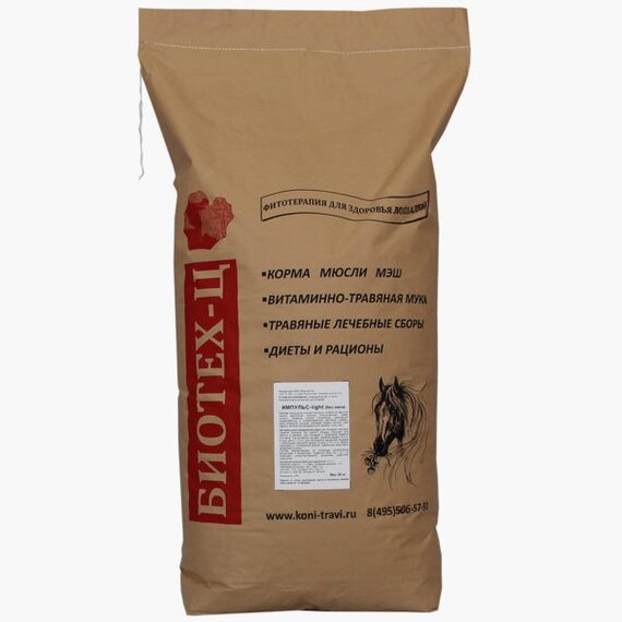 Импульс LIGHT мюсли без овсат, мюсли для спортивных лошадей