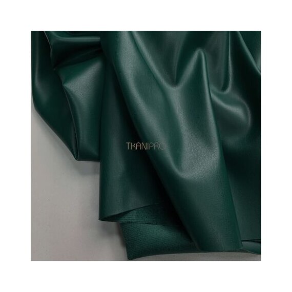 Искусственная кожа матовая на флисе, цвет зеленый