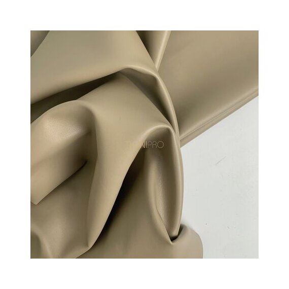 Ткань искусственная кожа матовая стрейч на замше, цвет оливковый