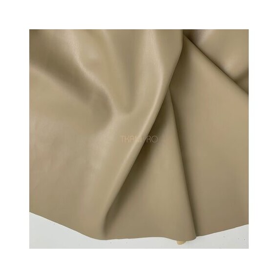 Ткань искусственная кожа матовая стрейч на замше, цвет оливковый