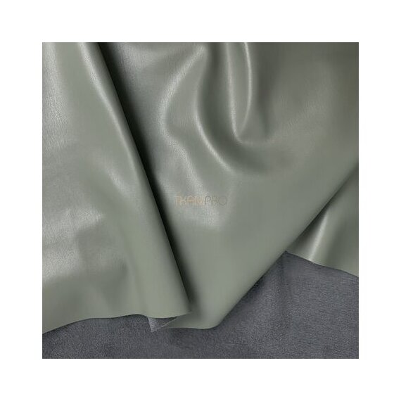 Искусственная кожа матовая на флисе, цвет шалфейный