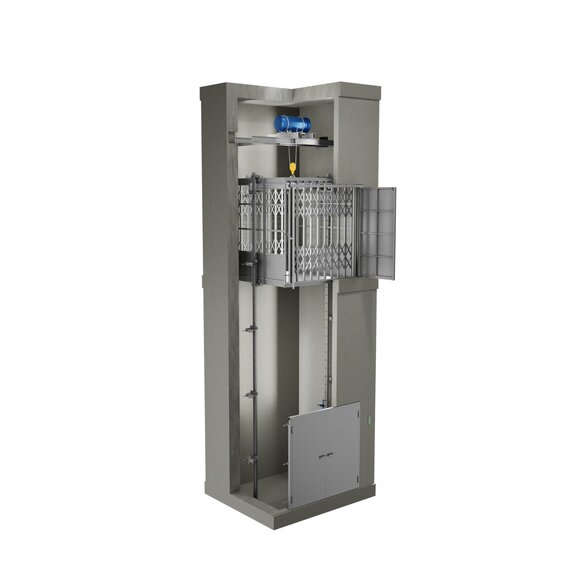 Грузовой подъемник в готовой шахте