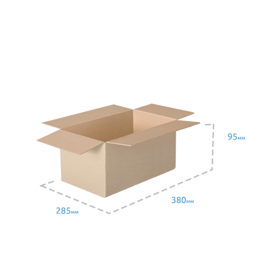 Четырёхклапанный гофрокороб 380X285X95