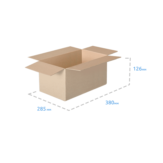 Четырёхклапанный гофрокороб 380X285X126