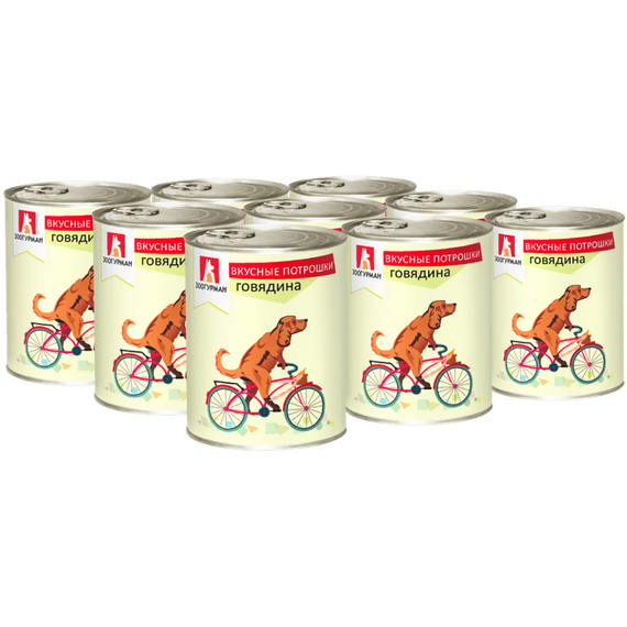 Зоогурман «Вкусные Потрошки», Говядина, 750г, влажный корм для собак