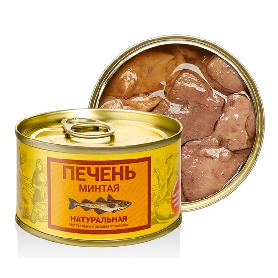 Печень минтая натуральная, 185 г