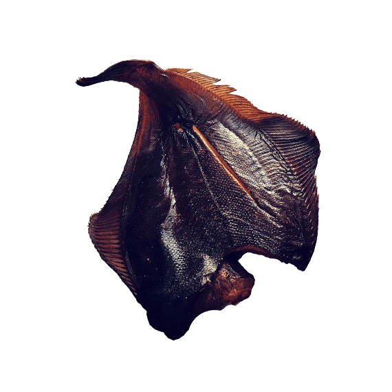 Крупная камбала с икрой холодного копчения