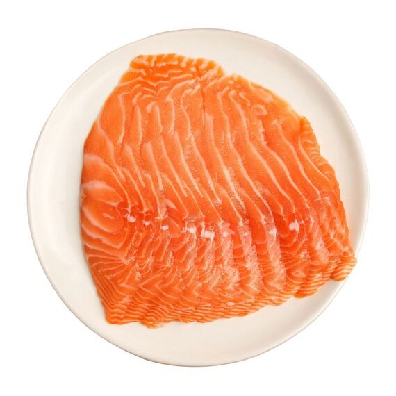 Лосось (семга), ломтики слабосоленые без кожи, без кости, 500 г, в/у