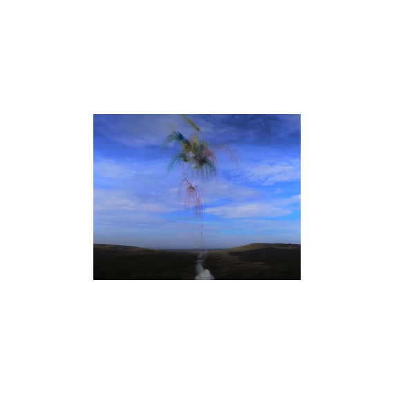 Пиротехника Бс дневная 2"х25 разноцветные водопады, внизу треск, 11 сек