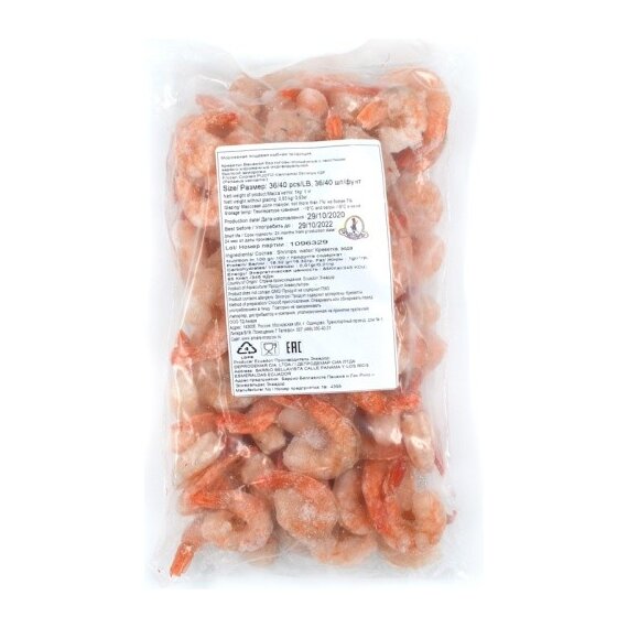 Креветки ваннамей очищ с хв 36/40 Эквадор