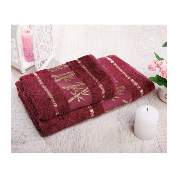 Набор полотенец "Бамбук" (бордо)