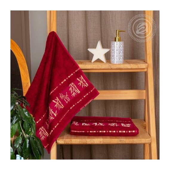 Набор полотенец "Бамбук" (бордо)