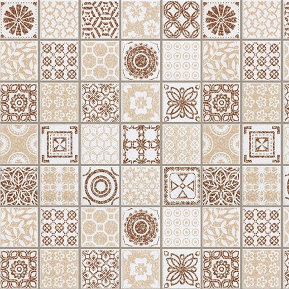 Панель декоративная матовая 2440х600х4 мм Бежевая плитка PM 002 (кухонный фартук МДФ)