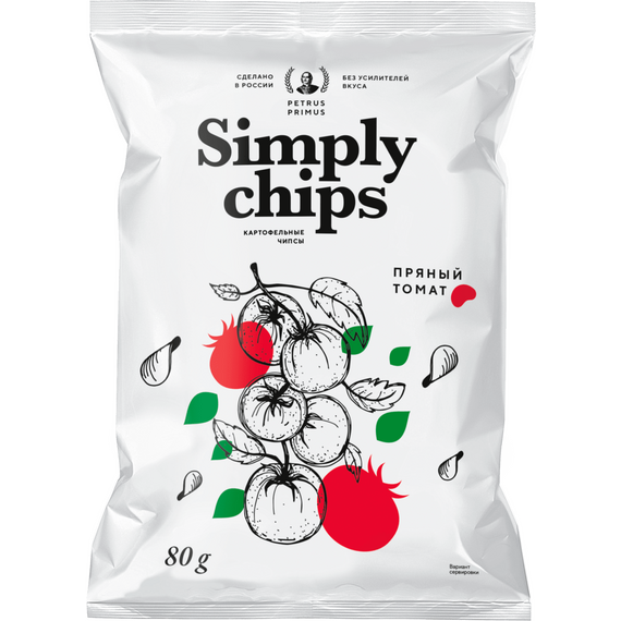 Чипсы со вкусом пряный томат