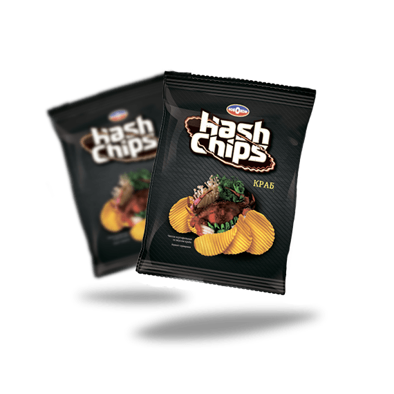 Чипсы картофельные "HASH CHIPS" со вкусом краба