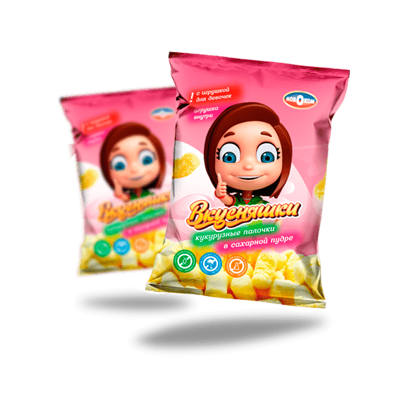 Кукурузные палочки "вкусняшки" с игрушкой для девочек