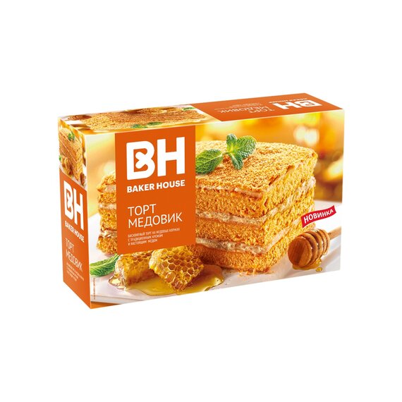 Торт бисквитный "Медовик", изделие кондитерское