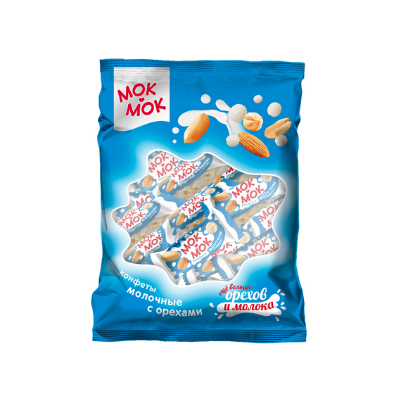 Конфеты неглазированные «Молочные с орехами»