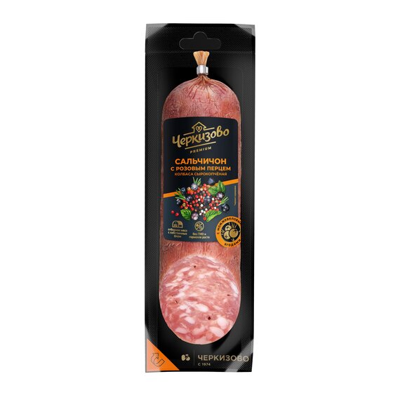 Колбаса сырокопченая Черкизово премиум Сальчичон с розовым перцем 300 г